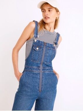 Madewell Blue Denim Jeans Zip-Front Long Overalls Dungarees 14 ND615